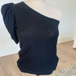 Nation one shoulder black blouse